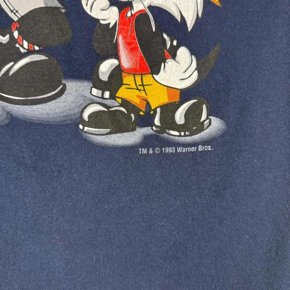 Vintage 1993 Looney Tunes‎ Artex T-Shirt Navy Blue Hip Hop Bugs Bunny Daffy Duck
